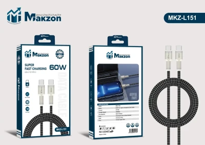 Makzon MKZ-L151 60W USB-C to Type-C 1M Braided Fast Charging Cable